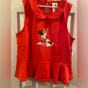 Disney Parks Minnie Mouse peplum sleeveless top NWT